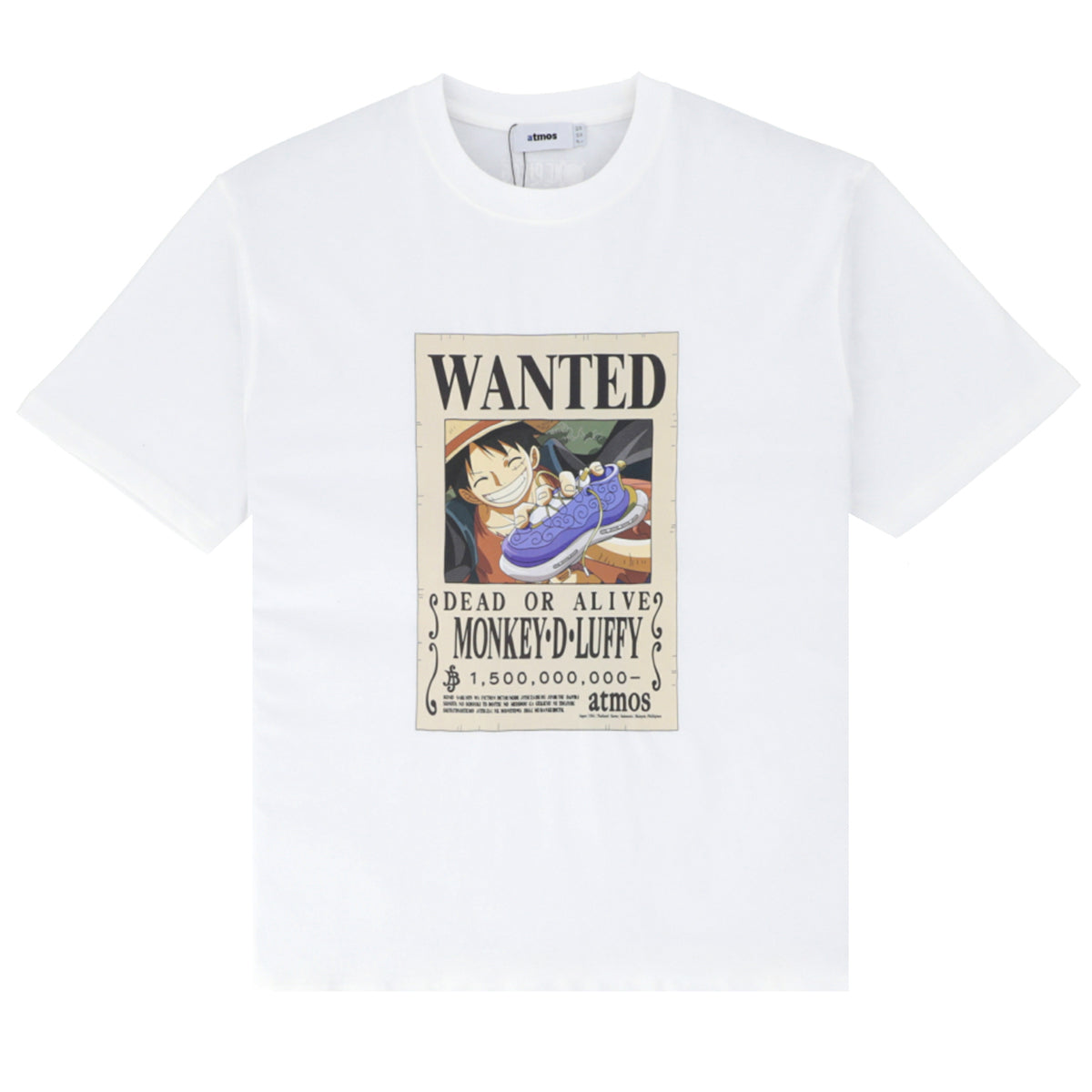 atmos × ONEPIECE WANTED POSTER T-SHRTS / LUFFY WHT