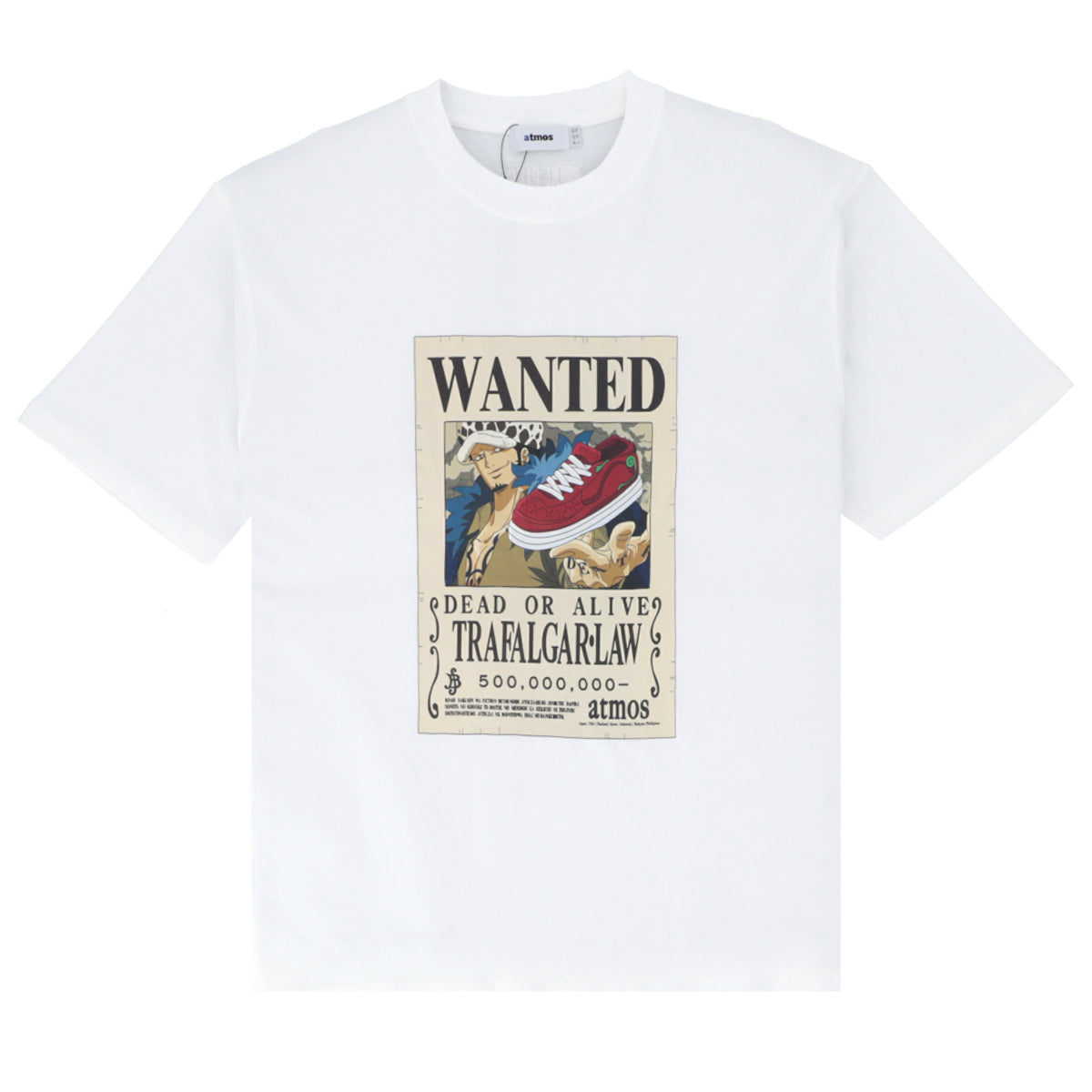 atmos × ONEPIECE WANTED POSTER T-SHRTS / LAW WHT